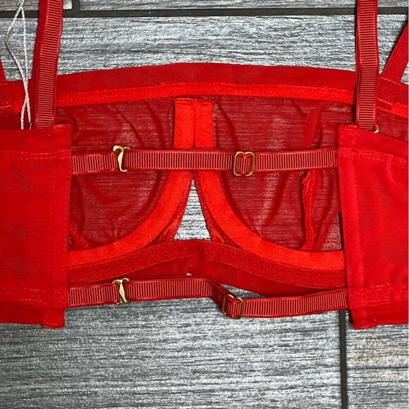 NWT We are HAH Free People Wired Bra 30-38A 30A 32A 34A 36A 38A Blood Orange Red - Picture 6 of 14